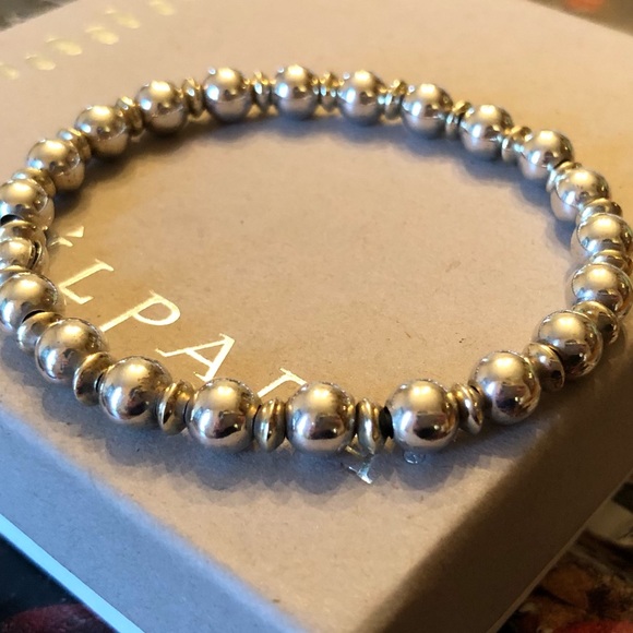 Rare Silpada Sterling Silver and Gold Plated Bead Stretch Bracelet B0778 - Picture 14 of 14